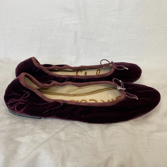 Sam Edelman Burgundy Velvet Flats - Picture 5 of 9